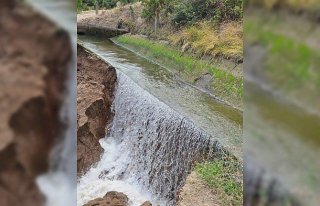 Tokat'ta sulama kanalındaki çöküntü nedeniyle...