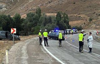 Bayburt'ta otomobil ile cipin çarpıştığı...