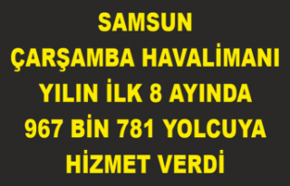 Samsun Çarşamba Havalimanı yılın ilk 8 ayında...