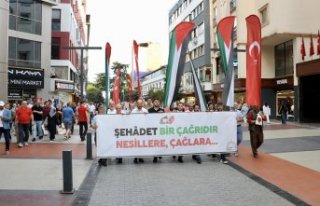 Trabzon'da Filistin'e destek yürüyüşü...