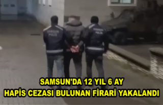 Samsun'da 12 yıl 6 ay hapis cezası bulunan...