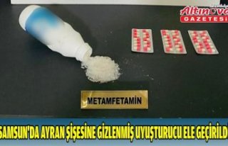 Samsun'da ayran şişesine gizlenmiş uyuşturucu...