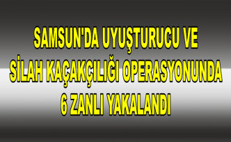 Samsun'da uyuşturucu ve silah kaçakçılığı operasyonunda 6 zanlı yakalandı