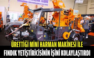 Ürettiği mini harman makinesi ile fındık yetiştiricisinin işini kolaylaştırdı