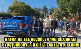 Bafra'da ele geçirilen 146 kilogram uyuşturucuyla ilgili 1 zanlı tutuklandı