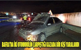 Bafra'da iki otomobilin çarpıştığı kazada bir kişi yaralandı