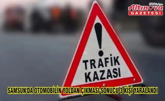 Samsun'da otomobilin yoldan çıkması sonucu 3 kişi yaralandı