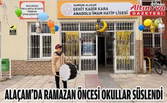 Alaçam'da ramazan öncesi okullar süslendi