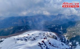 Kardüz Yaylası'ndaki kış manzaraları havadan görüntülendi