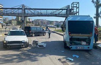 Karabük'teki zincirleme trafik kazası güvenlik kamerasında