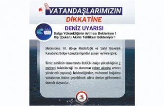 Samsun'da olumsuz hava şartları nedeniyle denizde çeken akıntı uyarısı