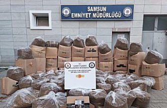 Samsun'da 1 ton 215 kilogram kaçak tütün ele geçirildi