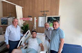 Ziraat Odası Başkanı Kaya'dan yaralı askere hastanede ziyaret