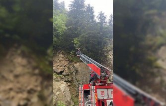 Trabzon'da kayalıklarda mahsur kalan baba ve oğlu kurtarıldı