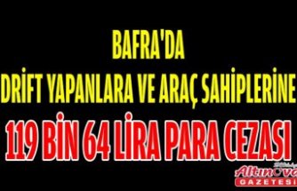 Bafra'da drift yapanlara ve araç sahiplerine 119 bin 64 lira para cezası