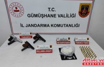 Gümüşhane'de uyuşturucu madde ve ruhsatsız tabanca ele geçirildi