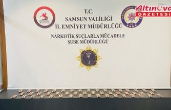 Samsun'da 2 bin 912 sentetik ecza hapı ele geçirildi