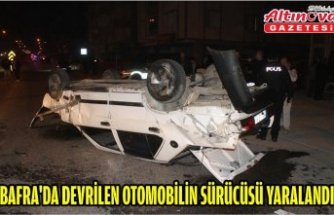 Bafra'da devrilen otomobilin sürücüsü yaralandı