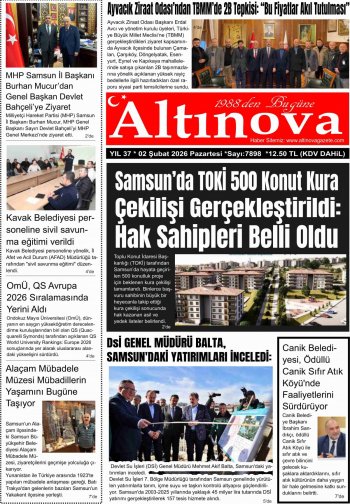 Bafra Haber, Bafrahaber, Bafra Haberleri, altinovagazete.com - 02.02.2026 Manşeti