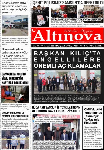 Bafra Haber, Bafrahaber, Bafra Haberleri, altinovagazete.com - 11.12.2025 Manşeti