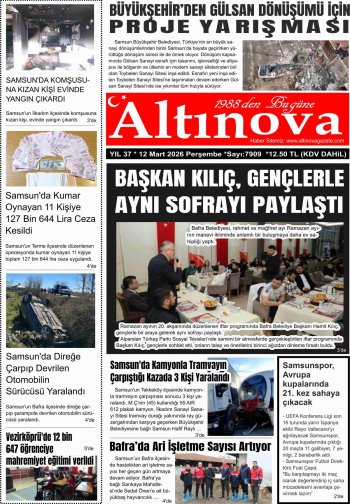 Bafra Haber, Bafrahaber, Bafra Haberleri, altinovagazete.com - 12.03.2026 Manşeti