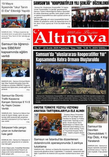 Bafra Haber, Bafrahaber, Bafra Haberleri, altinovagazete.com - 22.12.2025 Manşeti