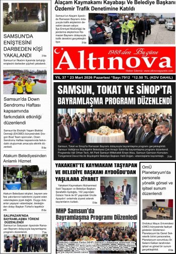 Bafra Haber, Bafrahaber, Bafra Haberleri, altinovagazete.com - 23.03.2026 Manşeti
