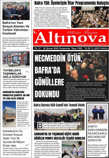 Bafra Haber, Bafrahaber, Bafra Haberleri, altinovagazete.com - 26.02.2026 Manşeti