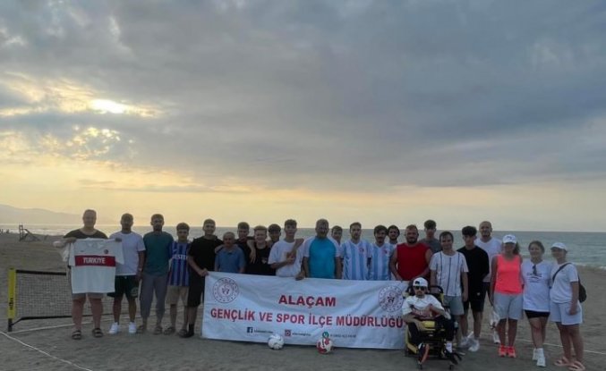 Alaçam'da ayak tenisi ve plaj voleybolu turnuvası başladı