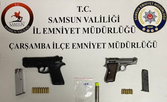 Samsun'da silah ve uyuşturucu operasyonunda 3 zanlı yakalandı