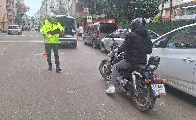 Bafra'da motosikletlere yönelik denetim yapıldı