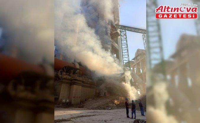 Düzce'de çimento fabrikasında çıkan yangın hasara yol açtı