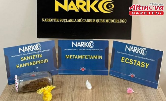 Ordu'da üzerinde ve çantasında uyuşturucu bulunan şüpheli tutuklandı