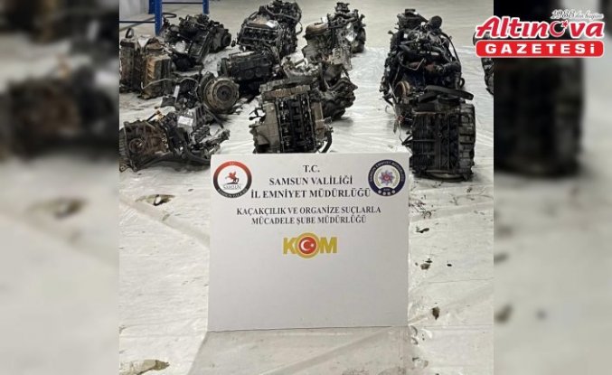 Samsun'da 13 gümrük kaçağı otomobil motoru ele geçirildi