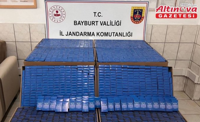 Bayburt'ta 2 bin paket doldurulmuş makaron ele geçirildi