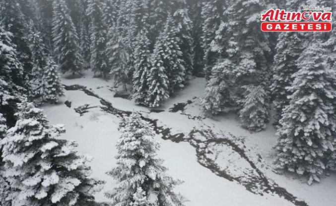Bolu'nun yüksek kesimlerinde kar yağışı etkisini sürdürüyor