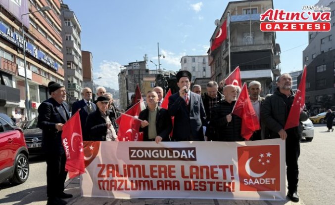 İsrail'in Mescid-i Aksa'yı ibadete kapatması Zonguldak'ta protesto edildi