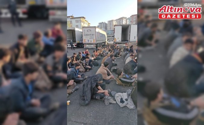 Rize'de tır dorsesinde 57 düzensiz göçmen yakalandı