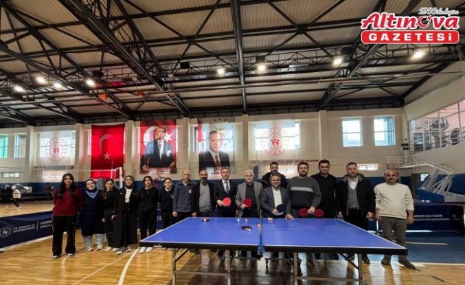 Salıpazarı'nda sağlık çalışanlarına yönelik masa tenisi turnuvası düzenlendi