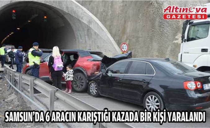 Samsun'da 6 aracın karıştığı kazada bir kişi yaralandı