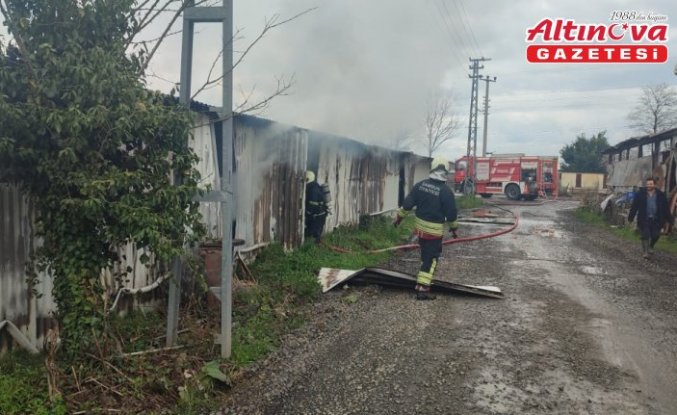 Samsun’da şantiye deposunda yangın