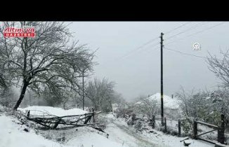 Alaçam'ın Kızlan Yaylası'nda kar etkili oldu